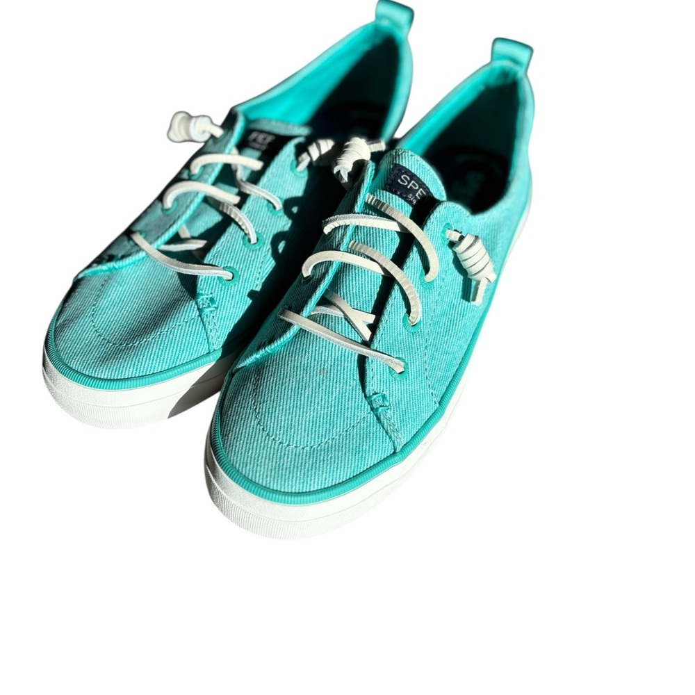 Sperry Teal Canvas Sneakers with White Laces